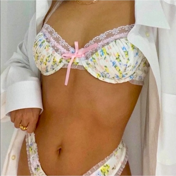 2PIECE For Love & Lemons Charlotte Bra & Thong Set - Picture 5 of 6